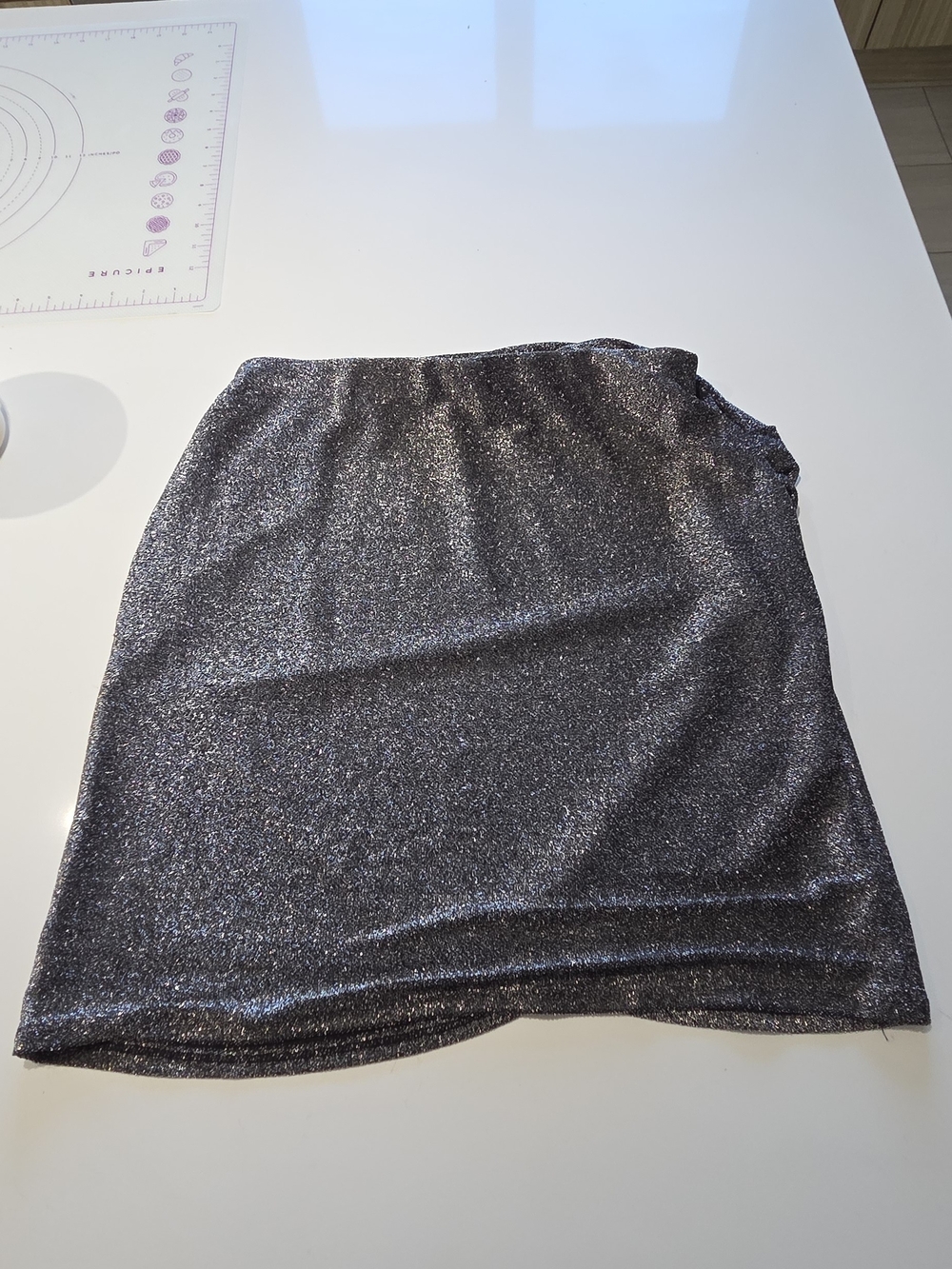 Sadie & Sage Metallic Charcoal Glitter Mini Skirt